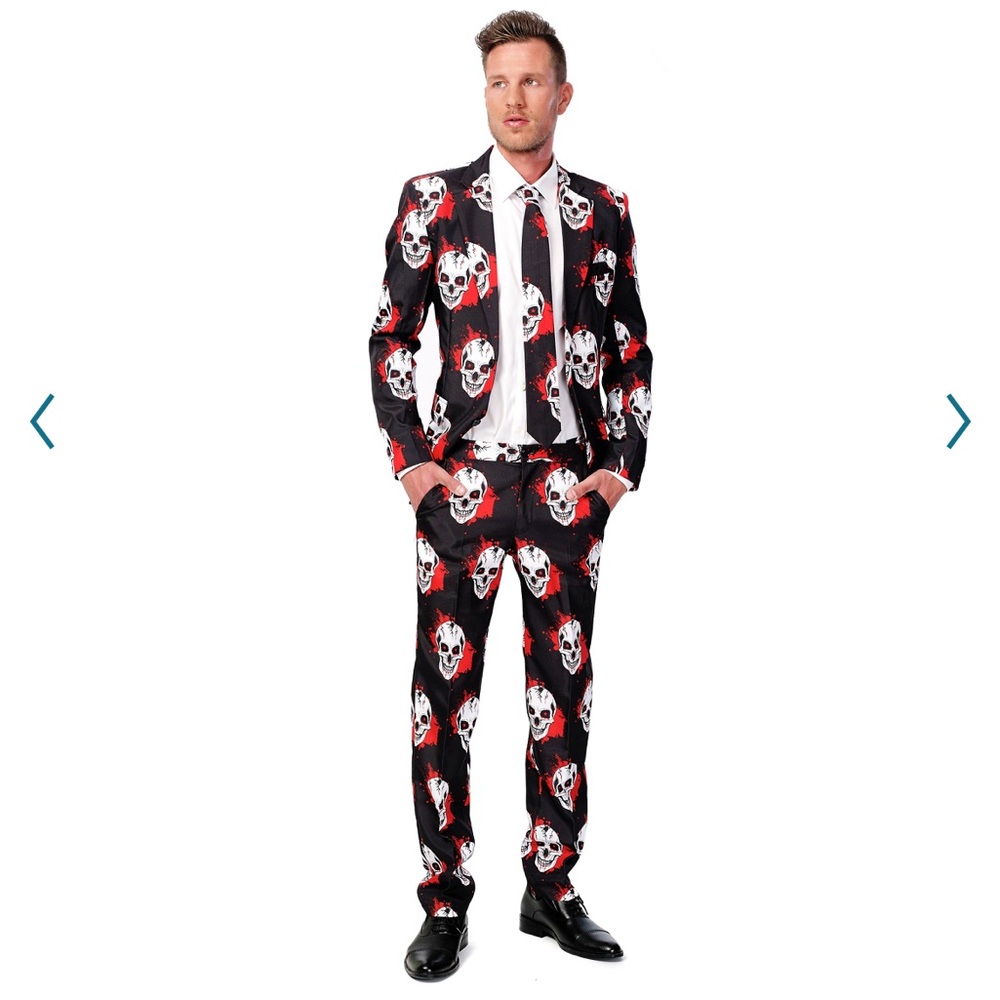 Suitmeister Skull Suit with tie size Large